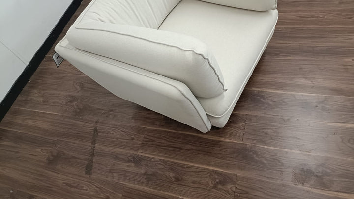 Armchair Cream Linen Fabric - W 93 cm x D 93 cm x H 83 cm