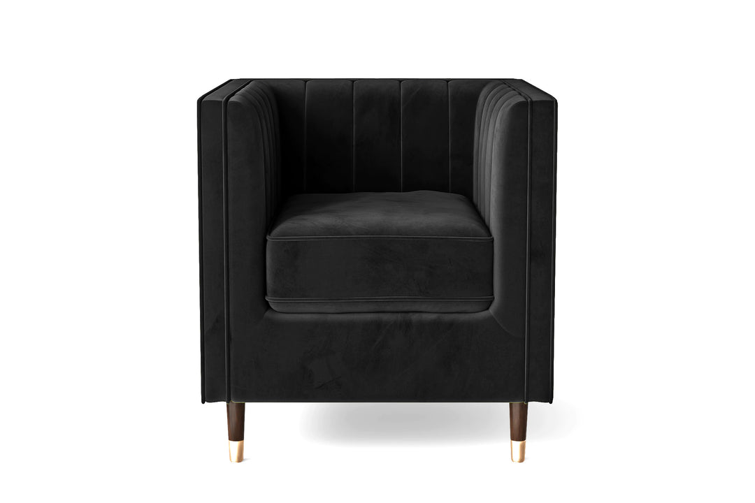 Armchair Black Velvet - W 91 cm x D 84 cm x H 78 cm