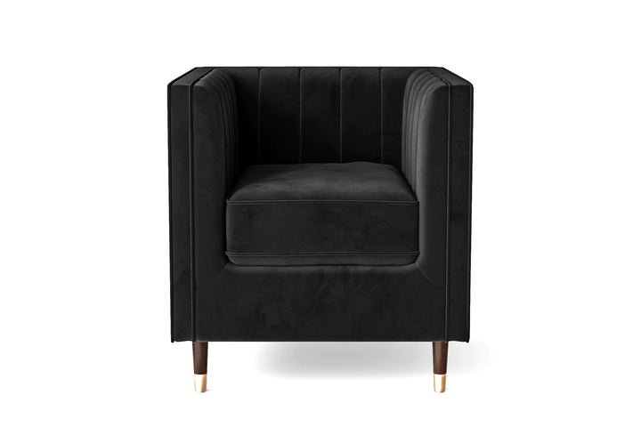 Armchair Black Velvet - W 91 cm x D 84 cm x H 78 cm