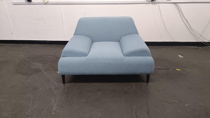 Armchair Sky Blue Linen Fabric Settee Couch M1501 New Modern